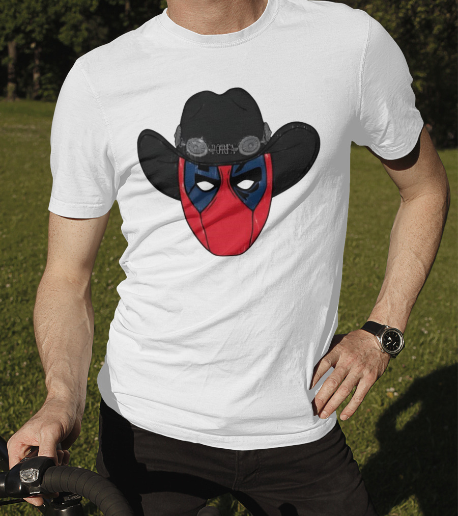 Por Favor Porfapool Deadpool Cowboy Hat Mask T-Shirt