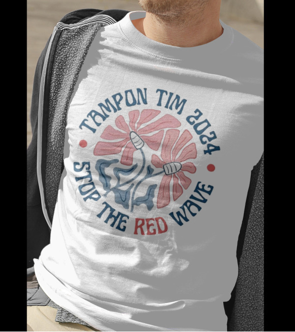 Tampon Tim 2024 Stop The Red Wave Floral T-Shirt
