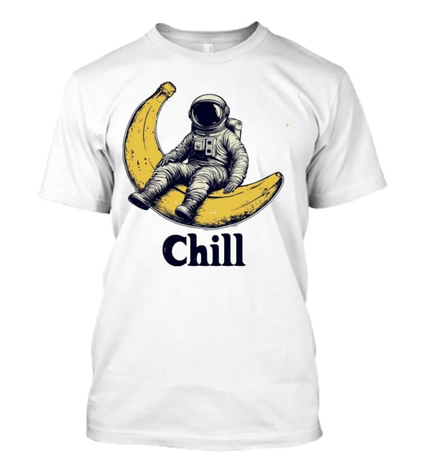 Astronaut Chill Sit On Moon Banana T-Shirt