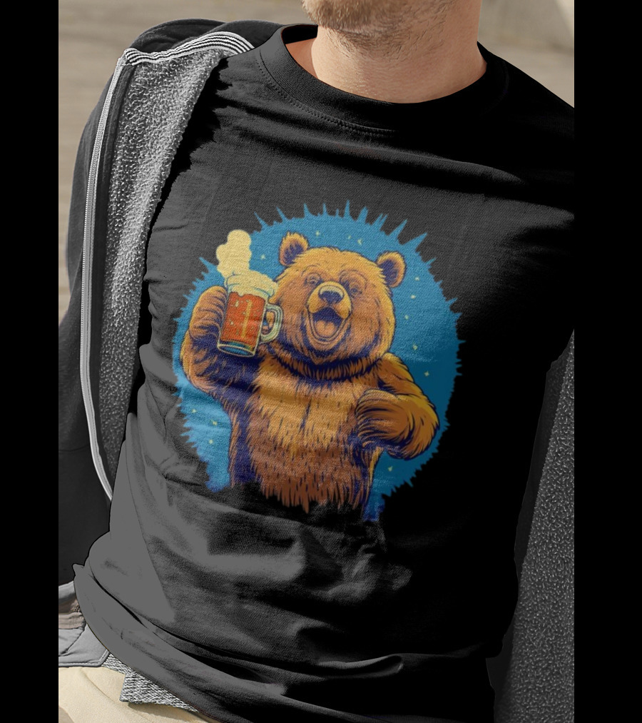 Bear Drink Beer Ging T-Shirt