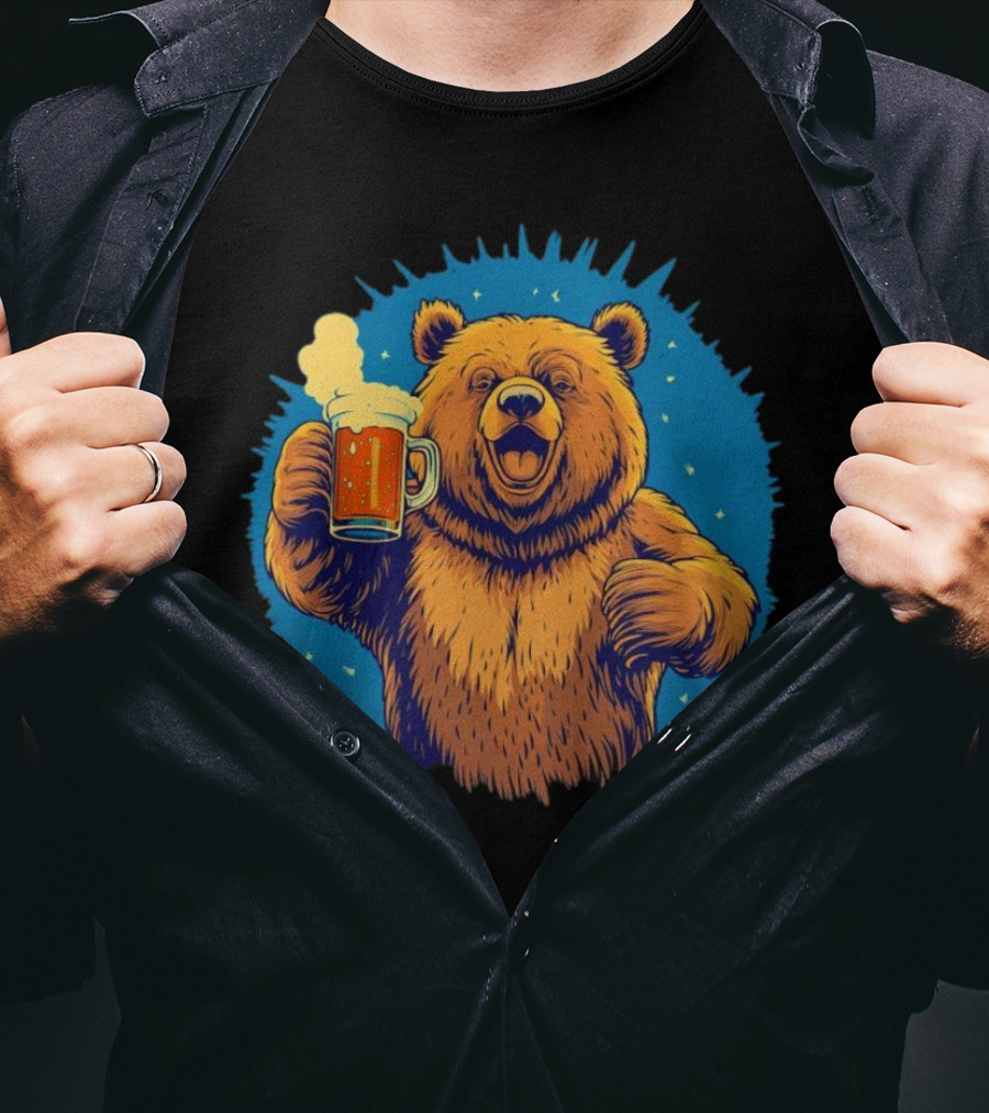 Bear Drink Beer Ging T-Shirt