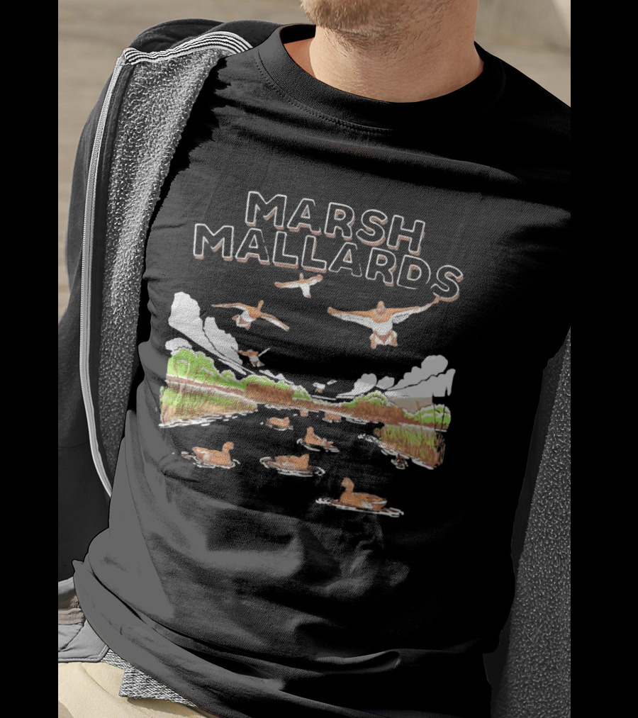 Marsh Mallards Hunting Duck Scene Jumbo Animals T-Shirt