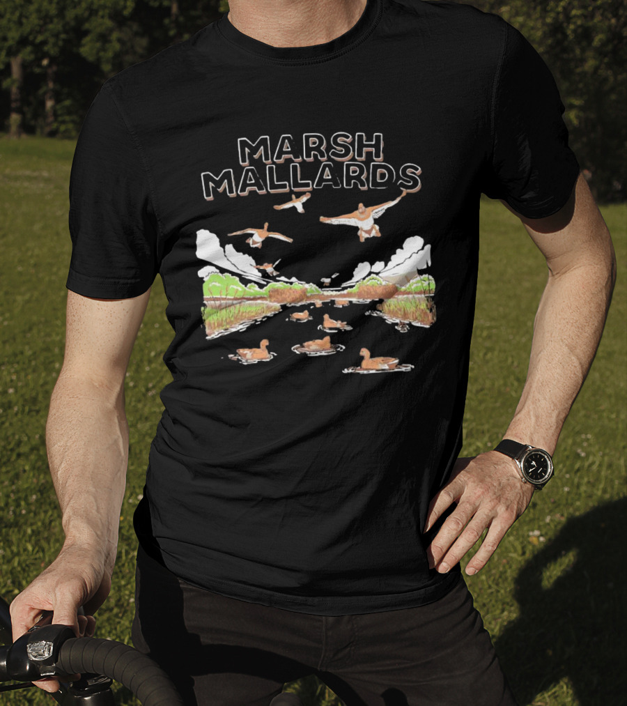 Marsh Mallards Hunting Duck Scene Jumbo Animals T-Shirt