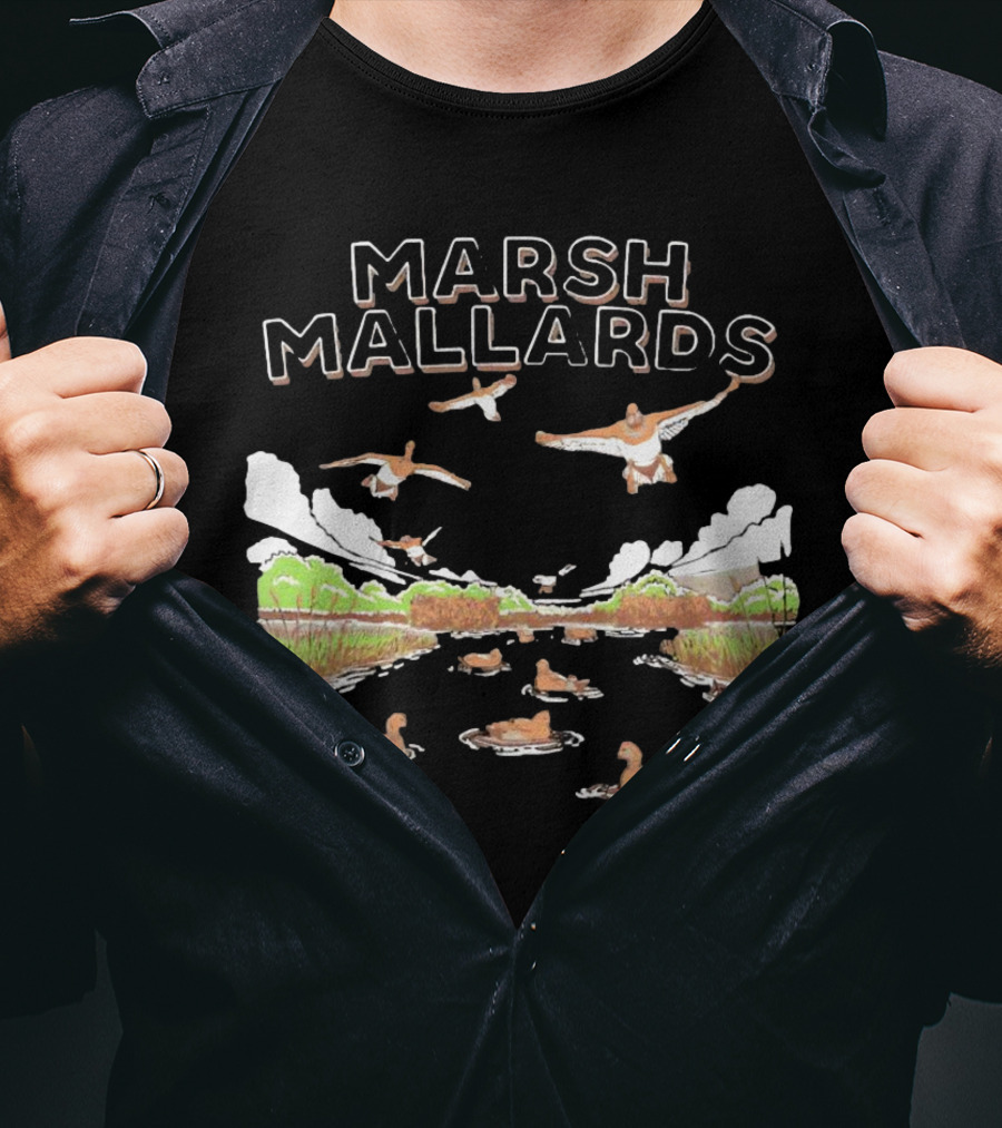 Marsh Mallards Hunting Duck Scene Jumbo Animals T-Shirt