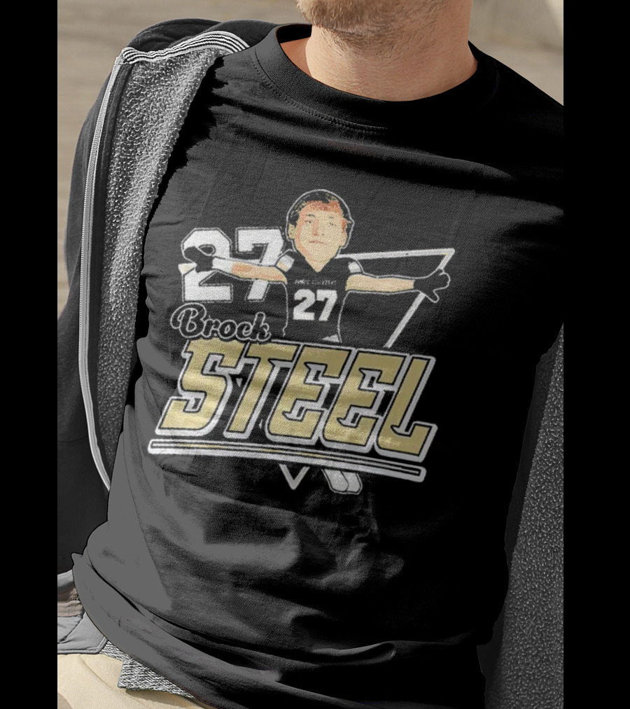 Brock Steel 27 Montana State Bobcats Cartoon T-Shirt