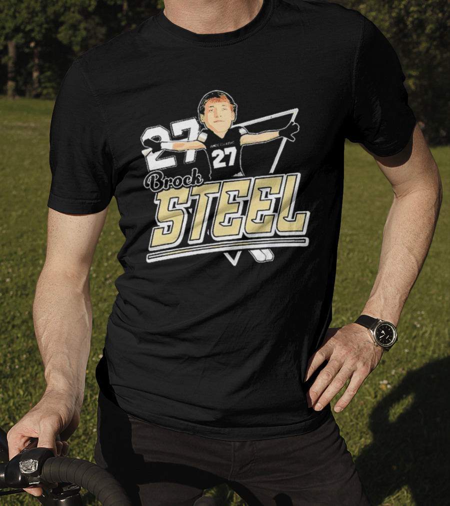 Brock Steel 27 Montana State Bobcats Cartoon T-Shirt