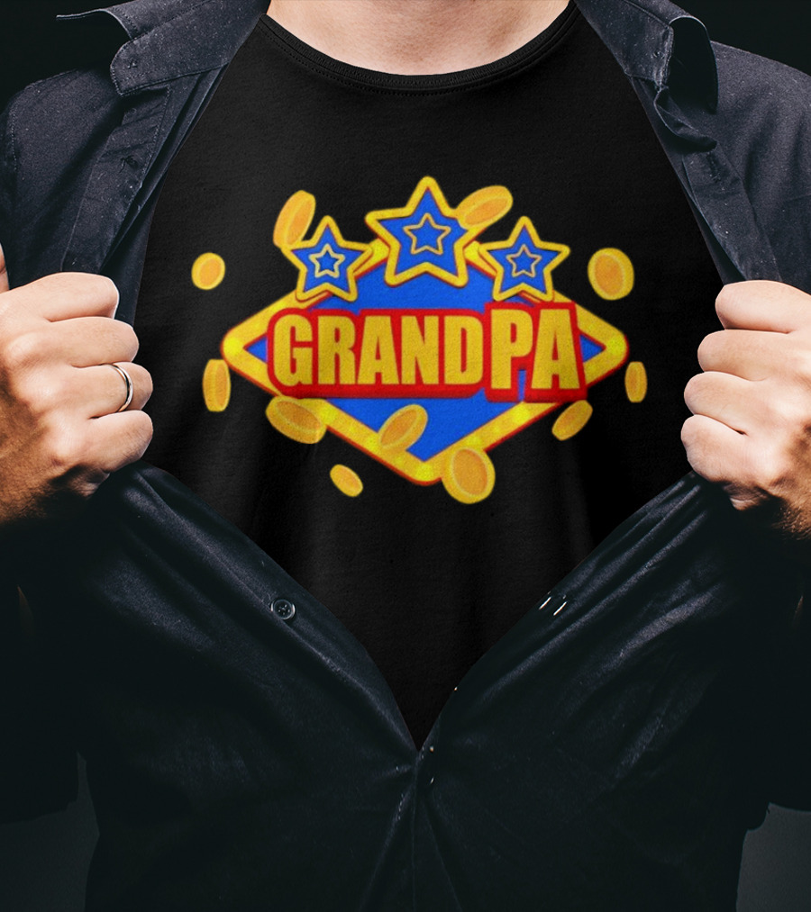 Grandpa Vegas Stars Coins T-Shirt