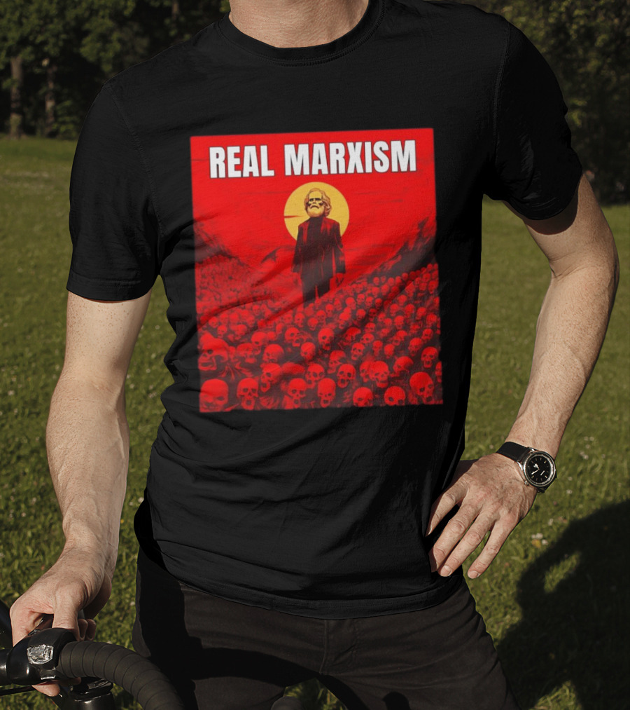 Karl Marx Real Marxism Surrounded By Skulls T-Shirt