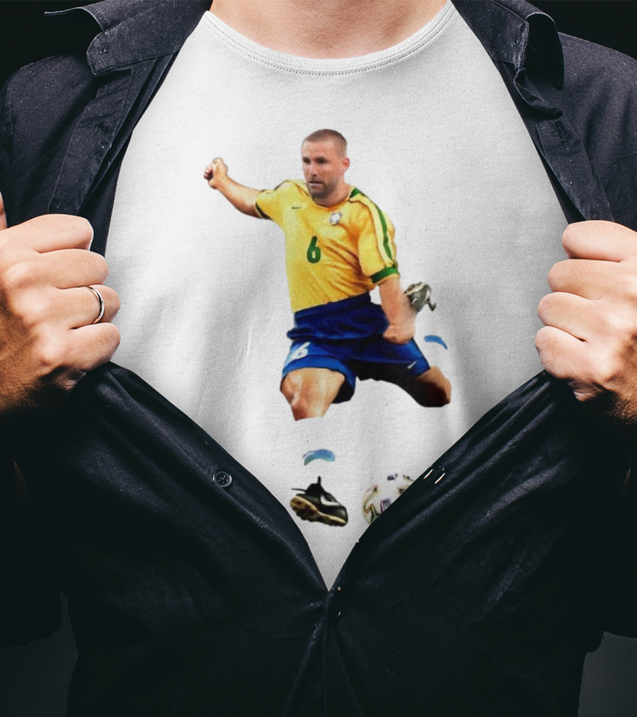 Shawberto Carlos Footballer In Brazilian Kit With Ball T-Shirt