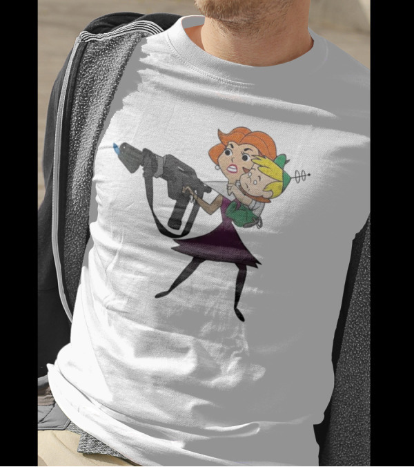 The Jetsons' Jane With Blaster Protecting Elroy Get Away From Him You B-word T-Shirt