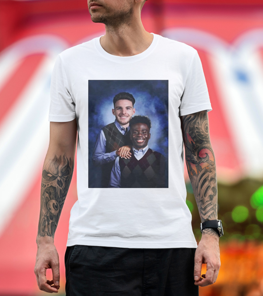 Declan Rice and Bukayo Saka Step Brothers Themed T-Shirt