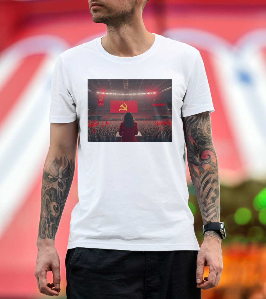 Kamala Harris Communism Chicago 2024 Soviet Symbol Rally T-Shirt