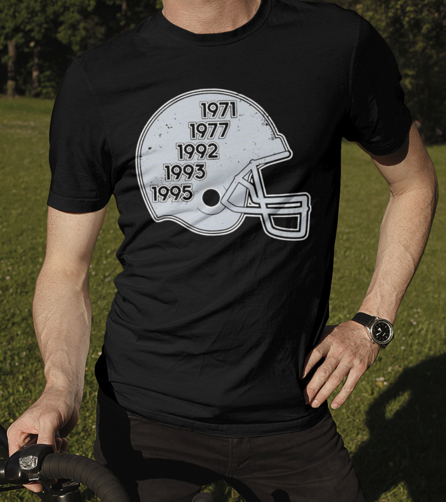 Dallas Cowboys Glory Years 5 Times Helmet 1971 1977 1992 1993 1995 T-Shirt