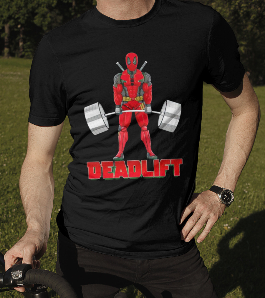 Deadpool Deadlift Gym Fitness Comic Character Strength Training T-Shirt