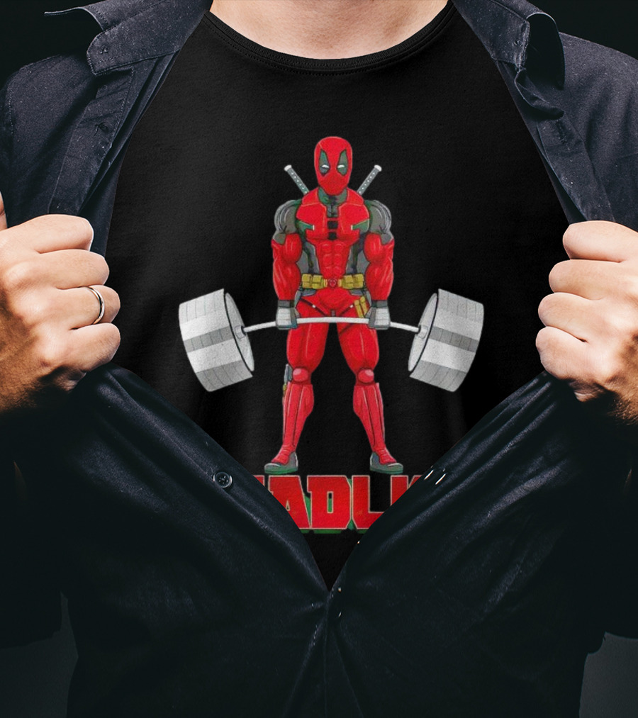 Deadpool Deadlift Gym Fitness Comic Character Strength Training T-Shirt