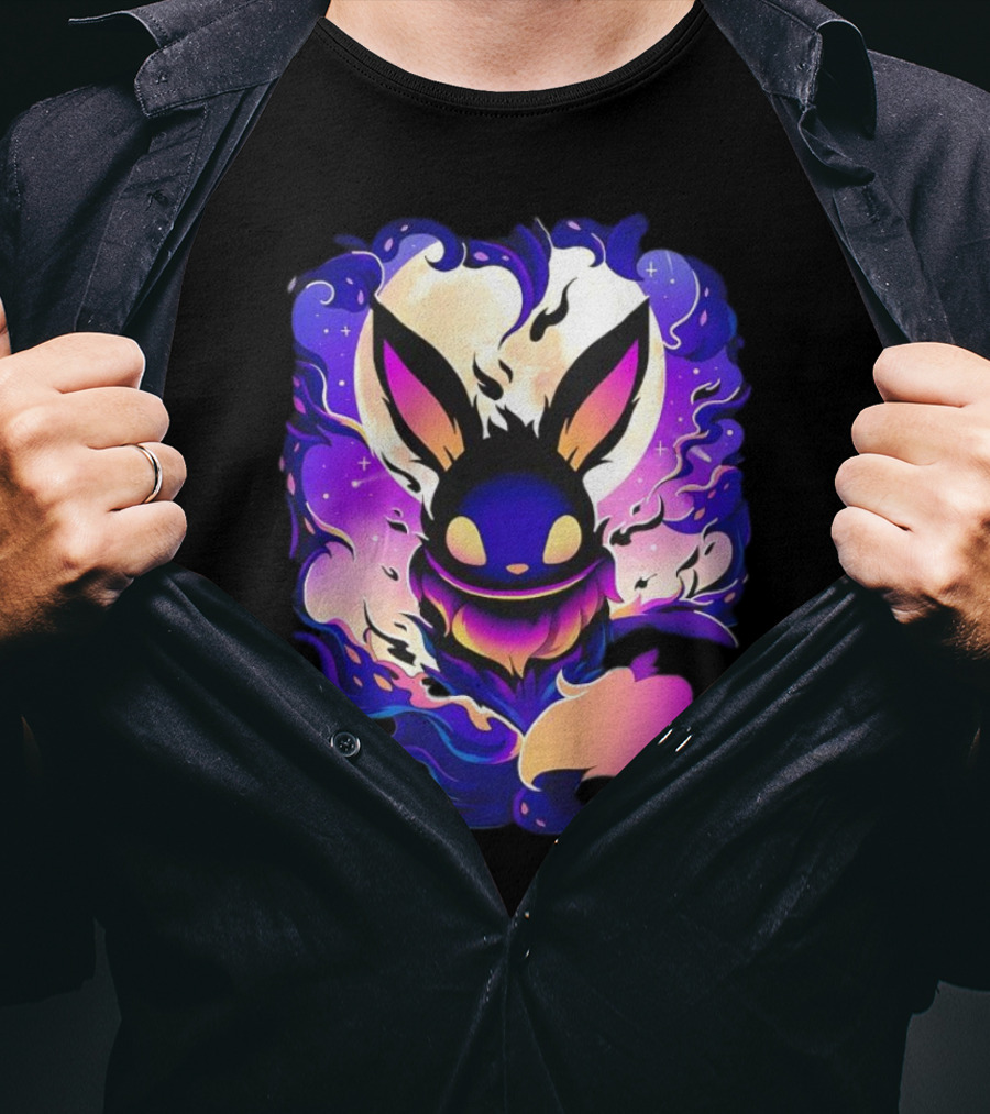 Eevee Darkness Cosmic Evolution Fantasy Anime T-Shirt