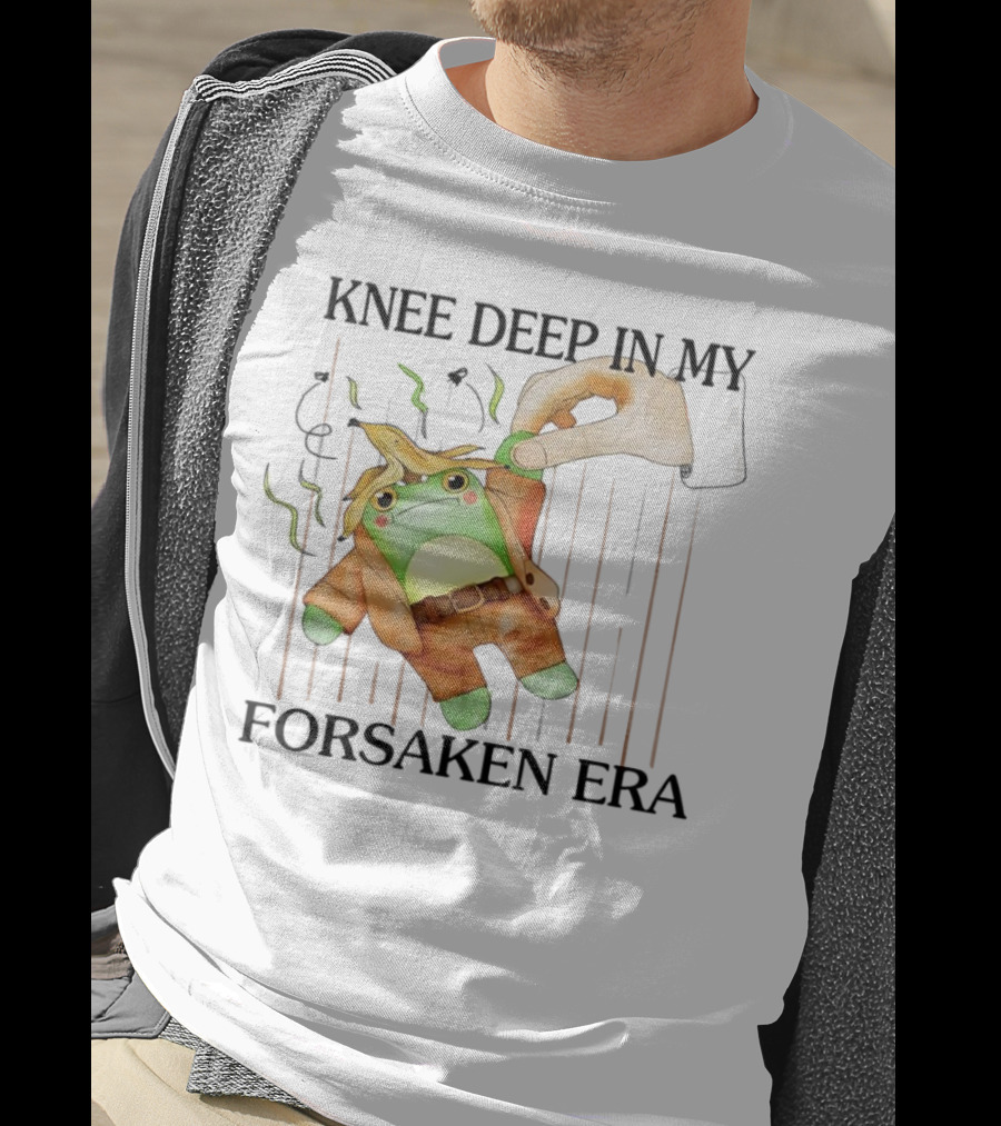 Knee Deep In My Forsaken Era Frog In Banana Peel T-Shirt