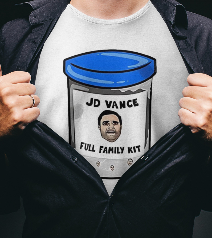 JD Vance Full Family Kit Face Jar Black Blue Lid T-Shirt