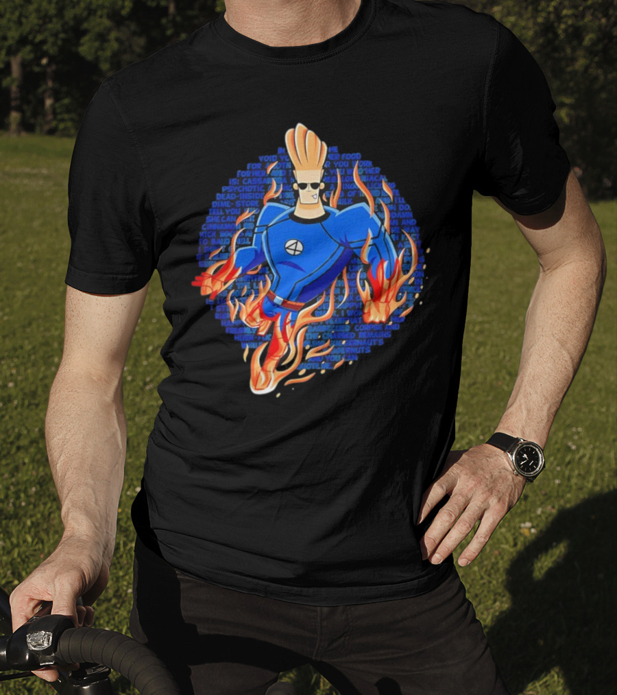 Johnny Bravo Meets Johnny Storm Flame On Momma T-Shirt