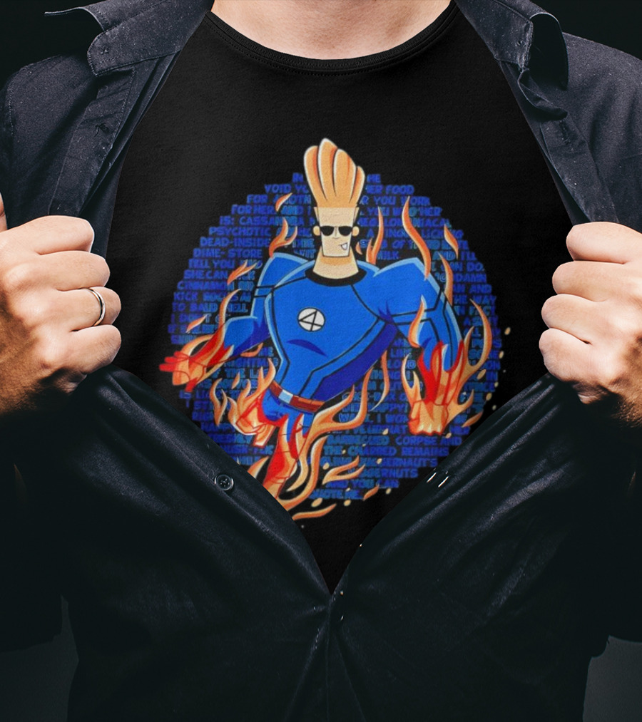 Johnny Bravo Meets Johnny Storm Flame On Momma T-Shirt