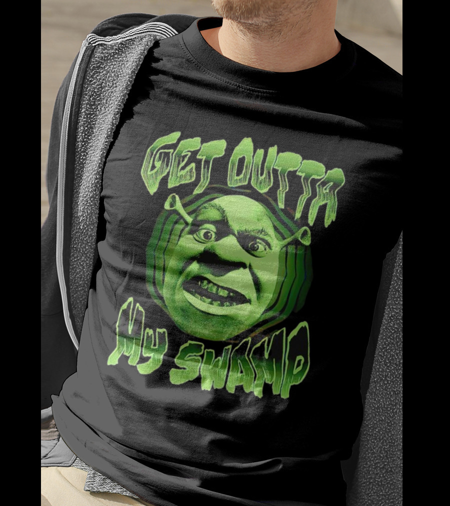 Get Outta My Swamp Shrek Face T-Shirt