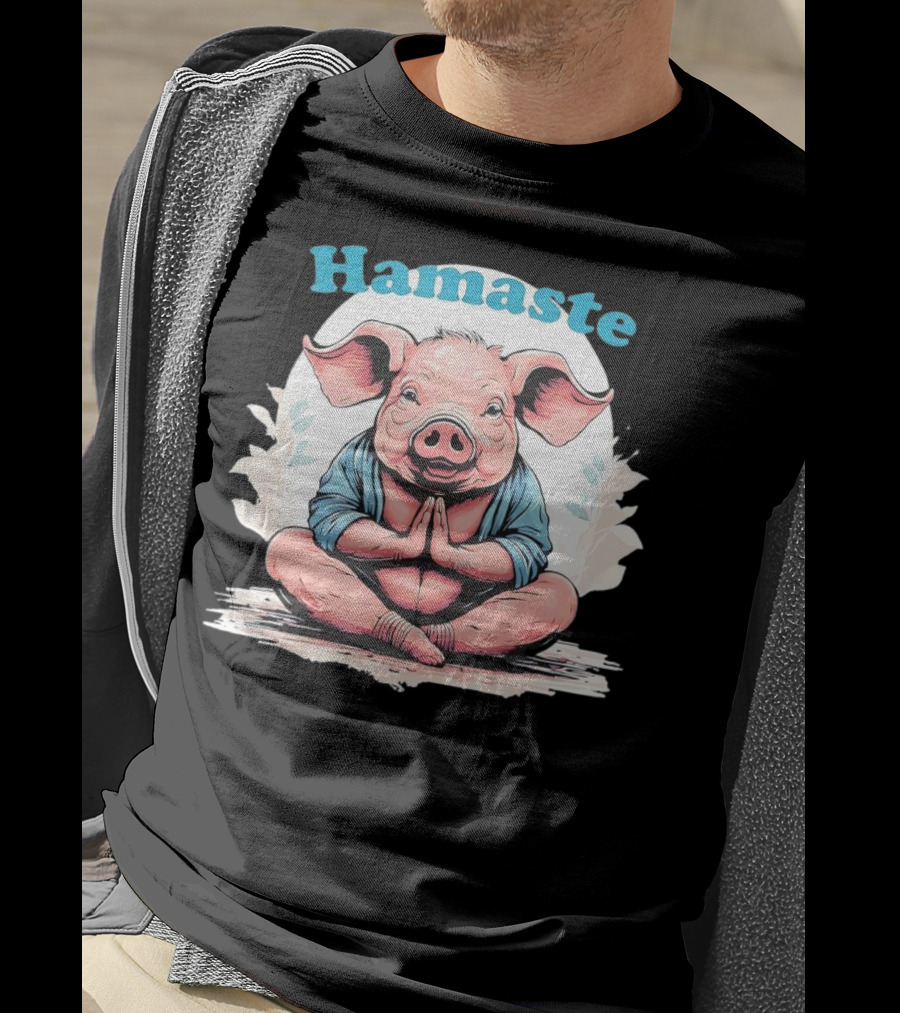 Hamaste Schwein Yoga Namaste Nationaler Humor T-Shirt