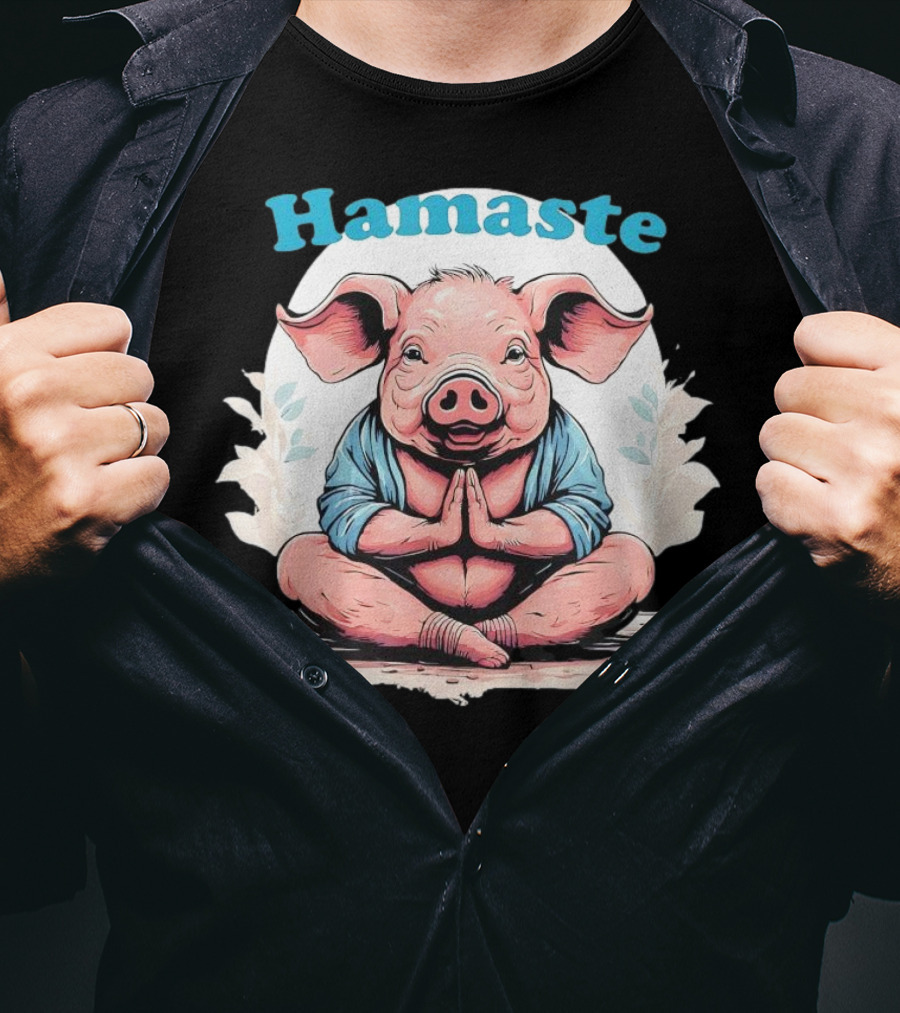 Hamaste Schwein Yoga Namaste Nationaler Humor T-Shirt