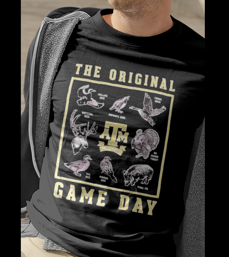 The Original Game Day Texas A&M Outdoors Whitetail Deer Mallard Duck Rio Grande Turkey T-Shirt
