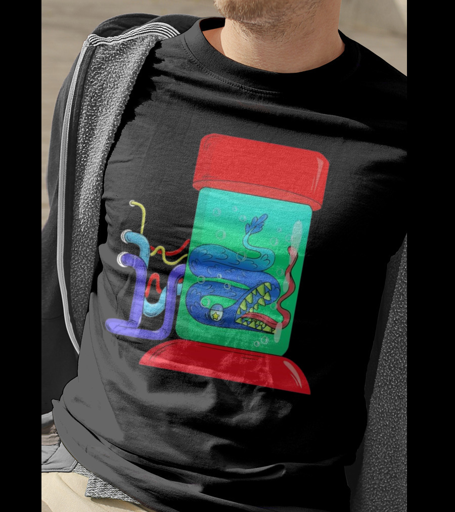 Viper In Colorful Science Lab Jar With Tubes T-Shirt