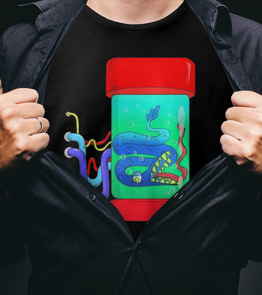 Viper In Colorful Science Lab Jar With Tubes T-Shirt