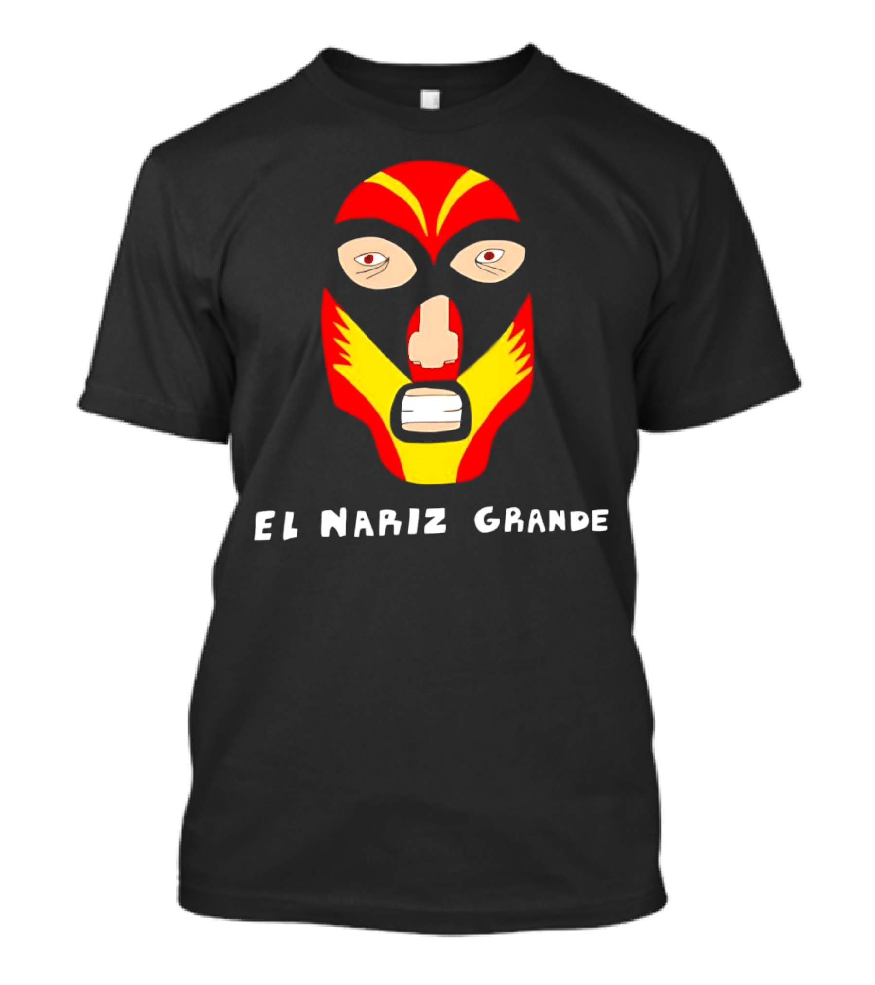Ariel Helwani El Nariz Grande Mask Red Yellow Black T-Shirt