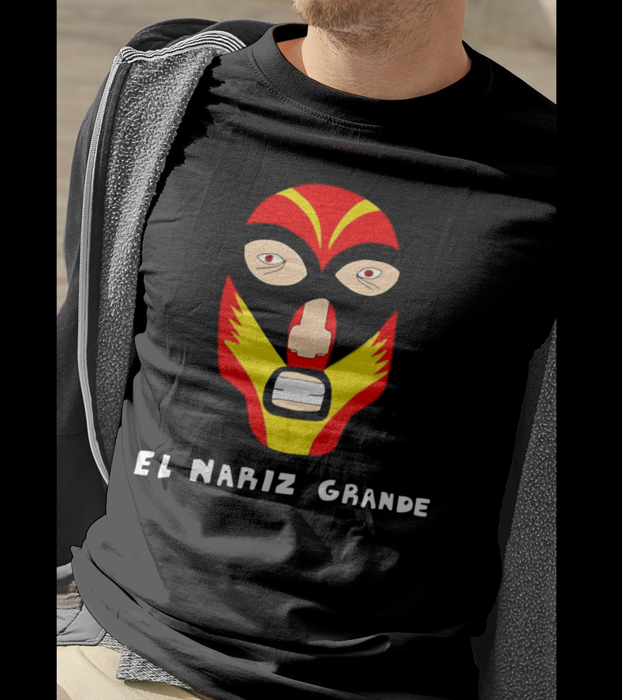 Ariel Helwani El Nariz Grande Mask Red Yellow Black T-Shirt
