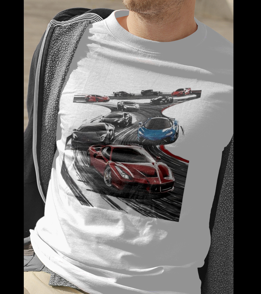 Furious Speed Race Cars Ferrari Lamborghini McLaren Track Racing T-Shirt