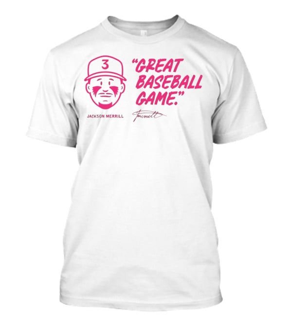 Jackson Merrill San Diego Padres 3 Great Baseball Game Signature T-Shirt