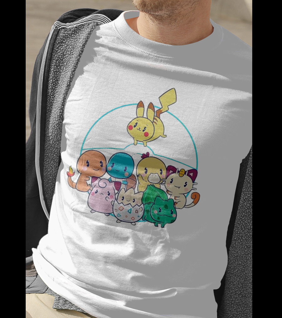 Kawaii Pokes Pikachu Bulbasaur Charmander Squirtle Cuties T-Shirt