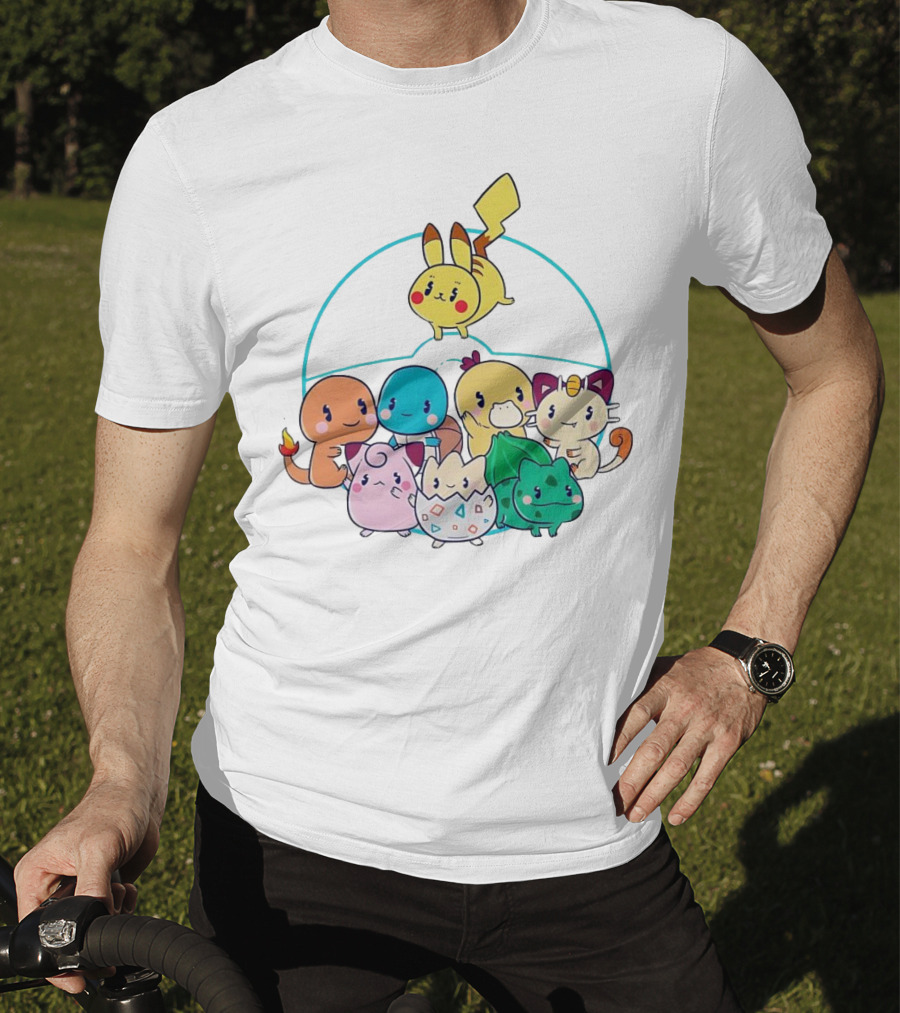 Kawaii Pokes Pikachu Bulbasaur Charmander Squirtle Cuties T-Shirt