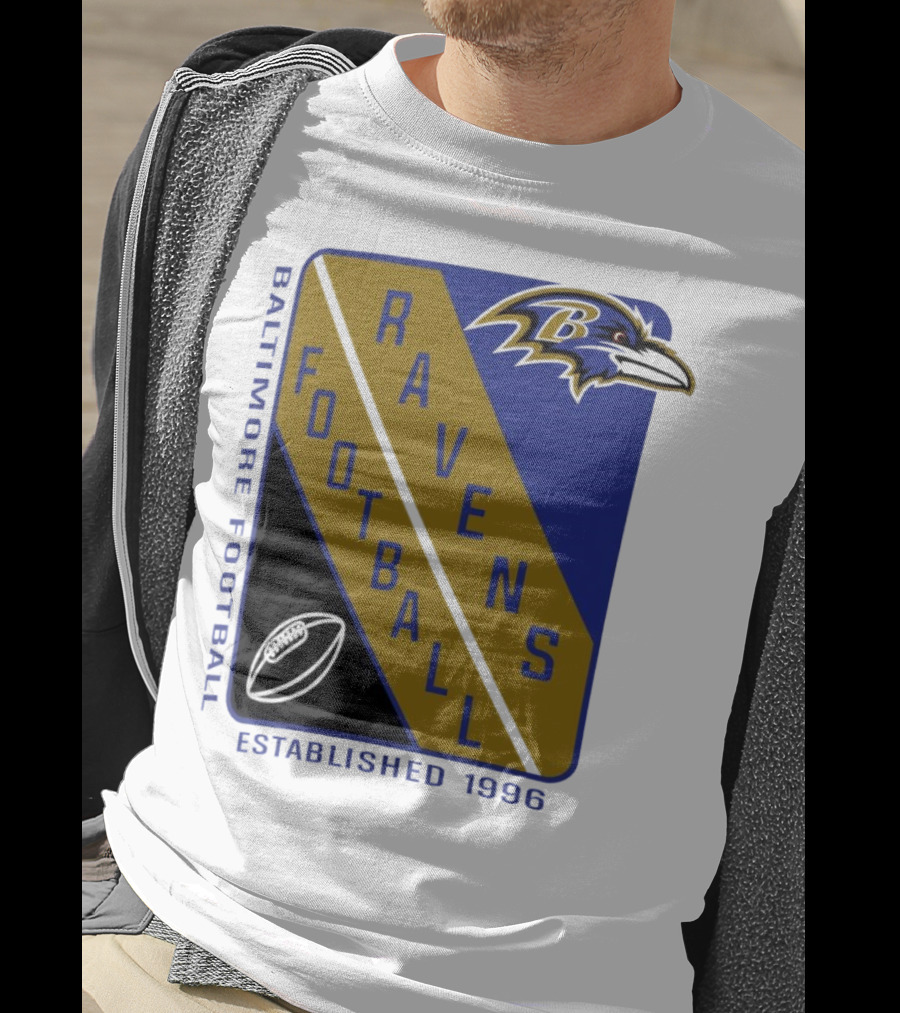 Baltimore Ravens Football Established 1996 Shield Logo Ravens Head T-Shirt
