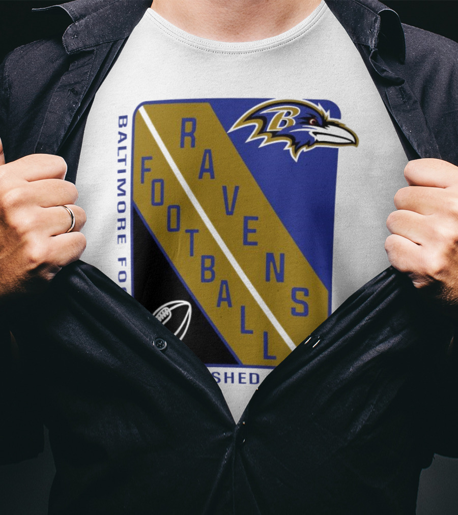 Baltimore Ravens Football Established 1996 Shield Logo Ravens Head T-Shirt