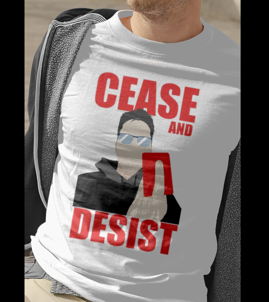 CEASE AND DESIST Red Card Warning T-Shirt