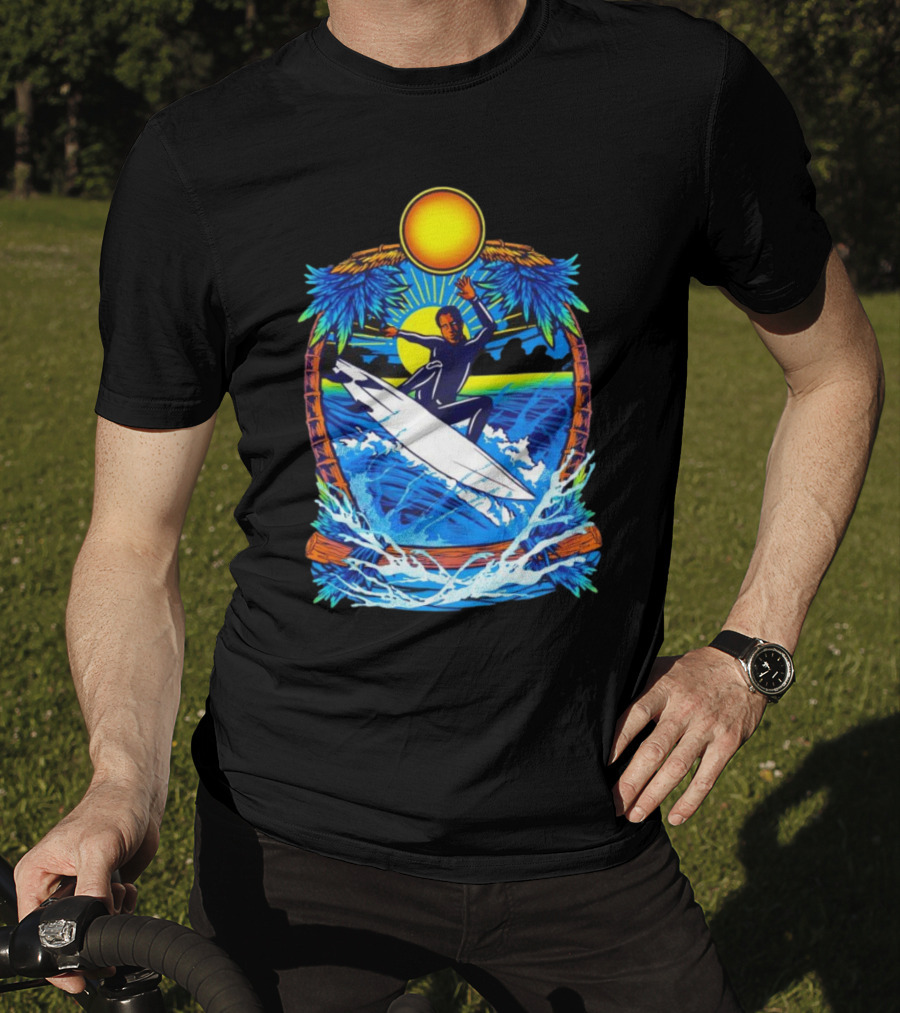 Chill With Water Surfing Under The Sun And Palm Trees T-Shirt