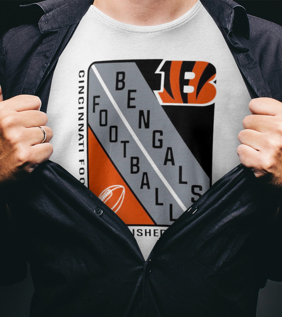 Cincinnati Bengals Football Shield Established 1968 Football Bengals Cincinnati Football T-Shirt