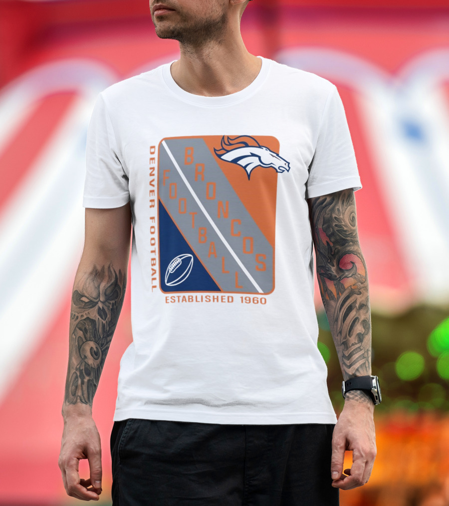 Denver Broncos Football Established 1960 Shield T-Shirt