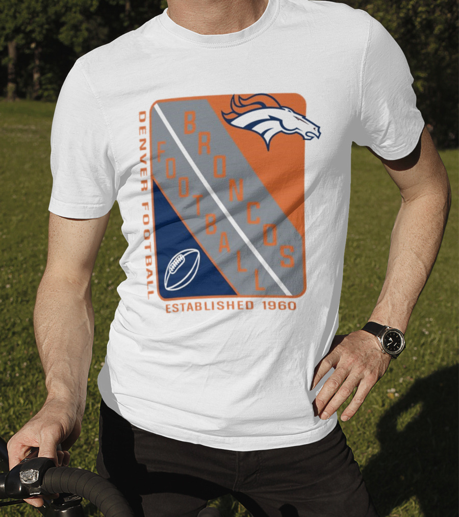 Denver Broncos Football Established 1960 Shield T-Shirt