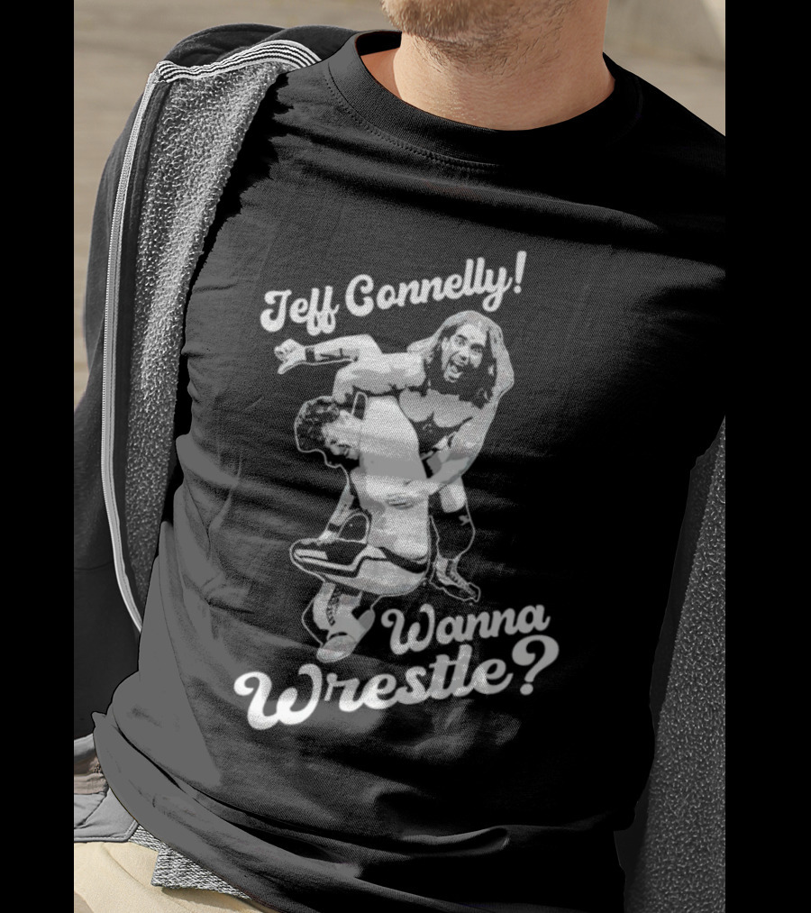 Jeff Connelly Ready To Rumble Wanna Wrestle Bold Wrestling Challenge T-Shirt