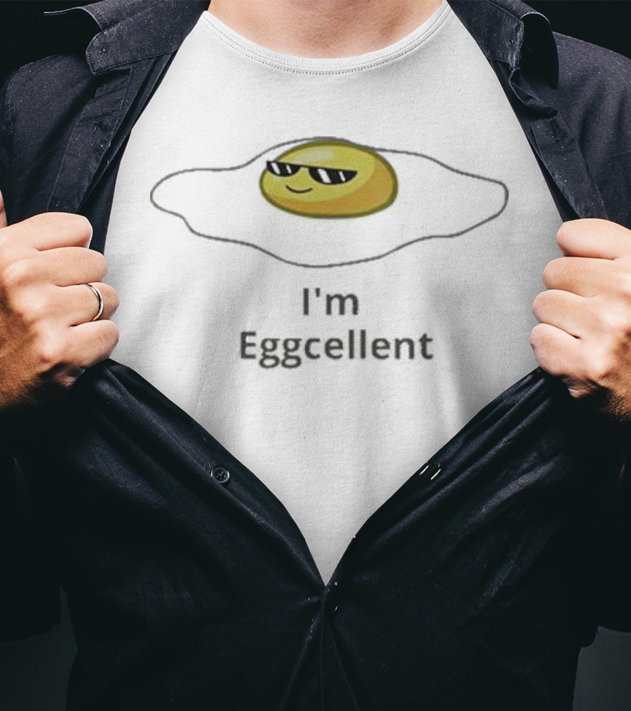Rwappin I'm Eggcellent Cool Sunglasses Egg Yolk T-Shirt