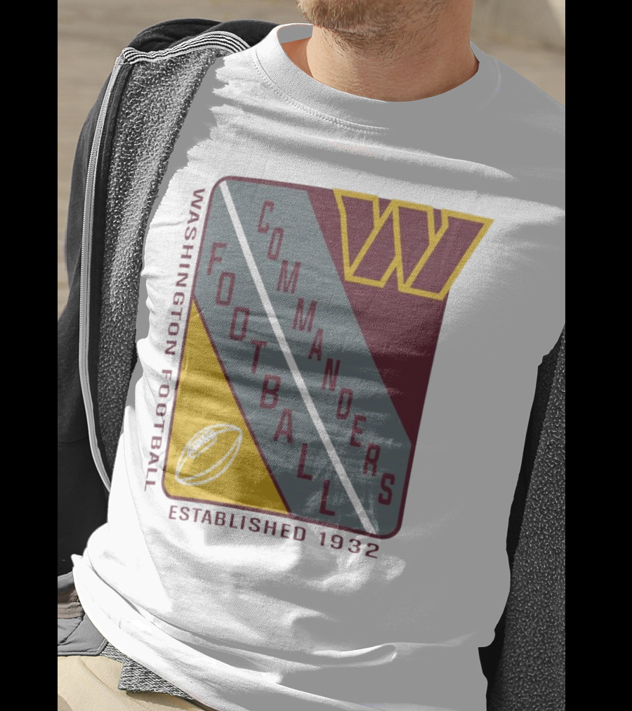 Washington Football Commanders Shield Football Established 1932 T-Shirt
