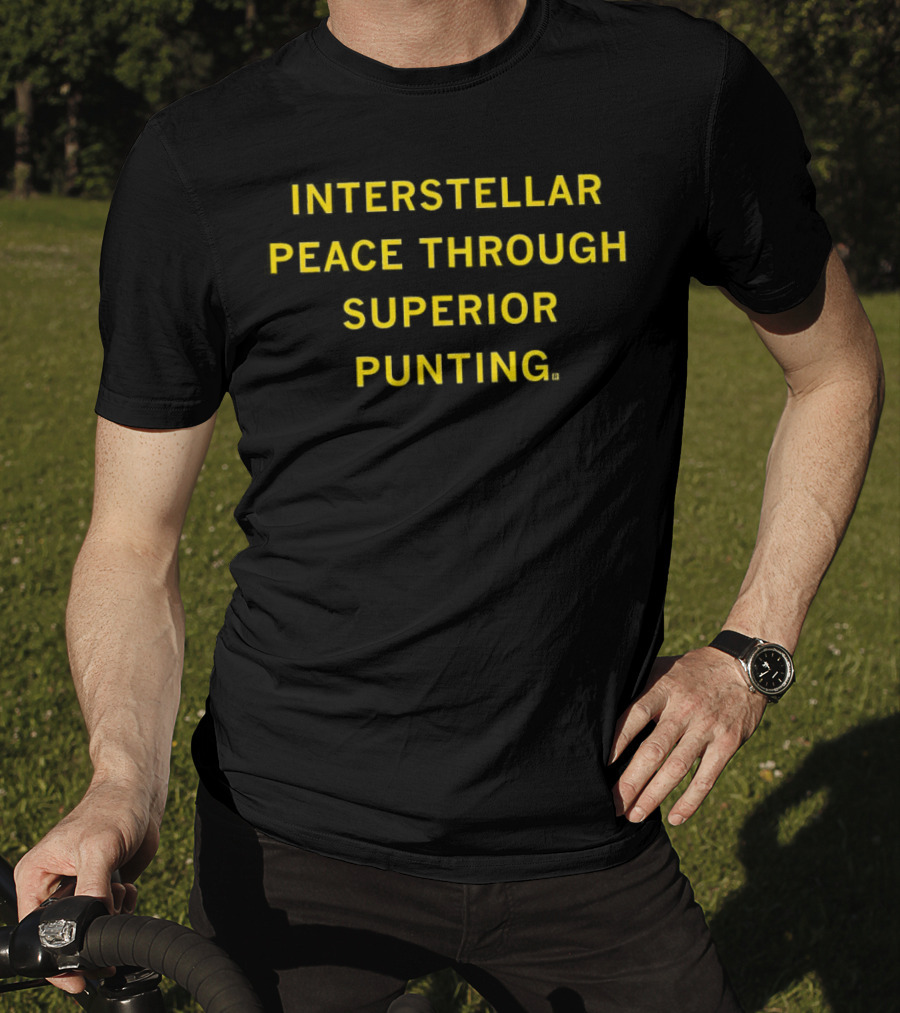 Iowa Hawkeyes Kirk Ferentz Interstellar Peace Through Superior Punting T-Shirt