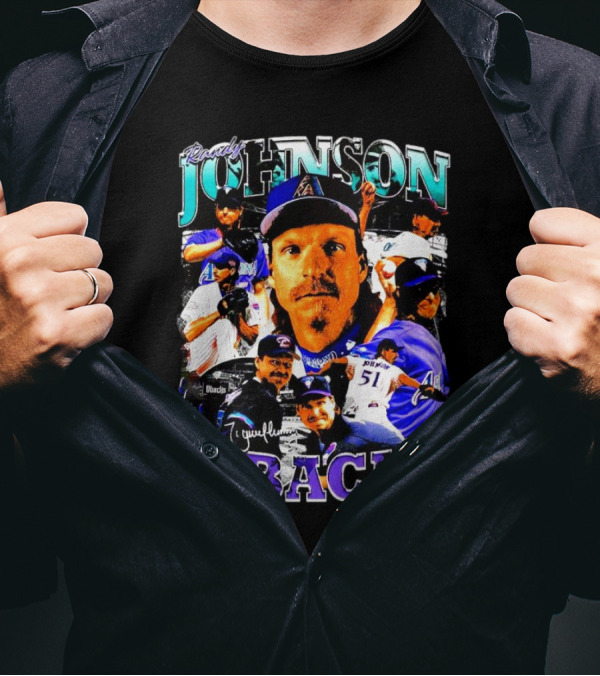 Randy Johnson Arizona Diamondbacks D-Backs Retro Signature T-Shirt