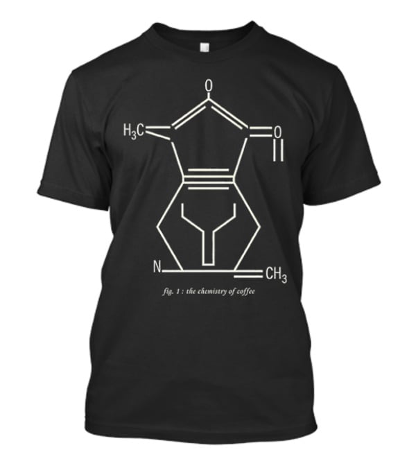 Fig. 1 The Chemistry Of Coffee Molecular Structure T-Shirt