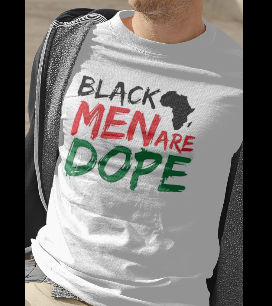 Black Men Are Dope Africa Silhouette Red Green T-Shirt